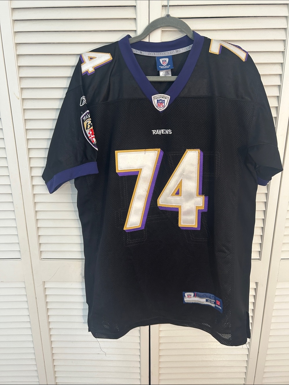 Signed Ravens Jersey Black and Purple #74- Michael Oher